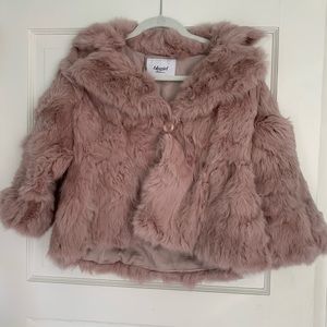 Bluegirl Bluemarine pink rabbit fur coat